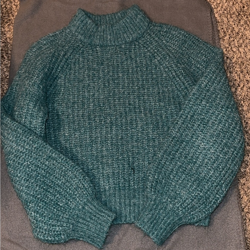 Universal Thread Green Cowl Neck Sweater Chunky Knit Oversized
